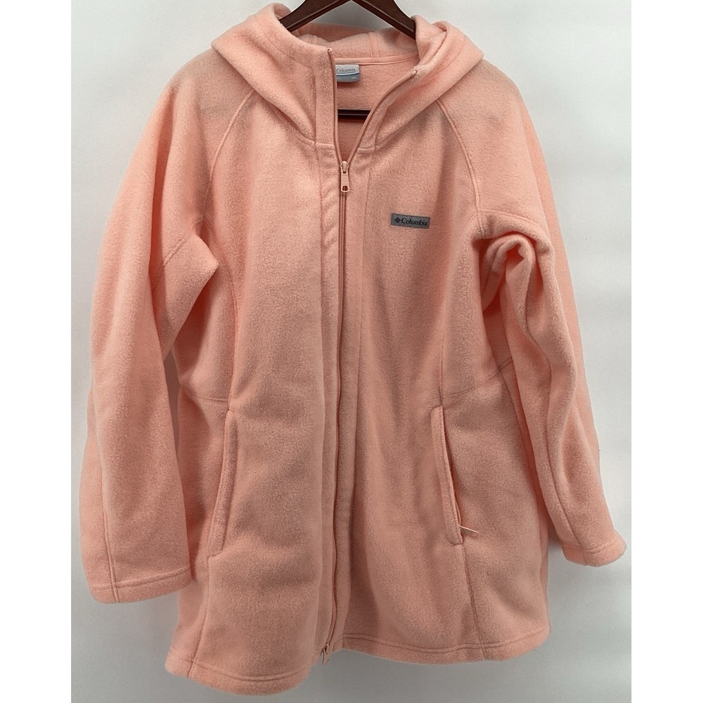 COLUMBIA Benton Springs Full Zip Fleece Hoodie Women's Size XXL Pink